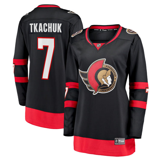 Brady Tkachuk Ottawa Senators Fanatics Branded Women's Home 2020/21 Premier Breakaway Player Jersey - Black
